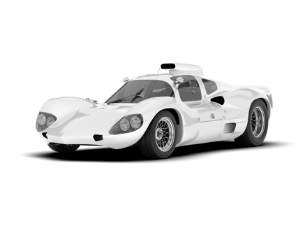 White sport car on transparent background. 3d rendering - illustration png