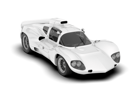 White sport car on transparent background. 3d rendering - illustration png