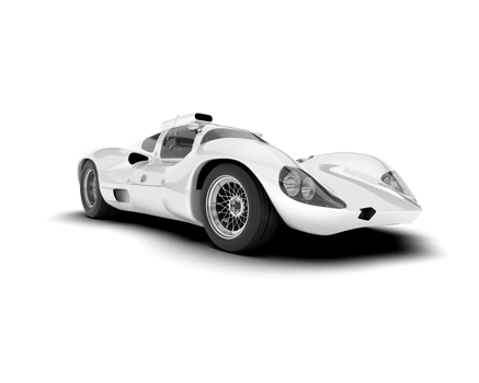 White sport car on transparent background. 3d rendering - illustration png