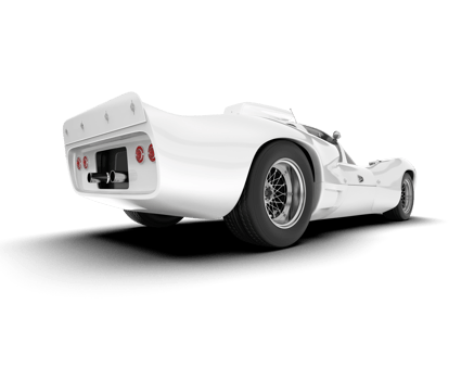 White sport car on transparent background. 3d rendering - illustration png