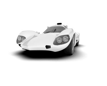 White sport car on transparent background. 3d rendering - illustration png