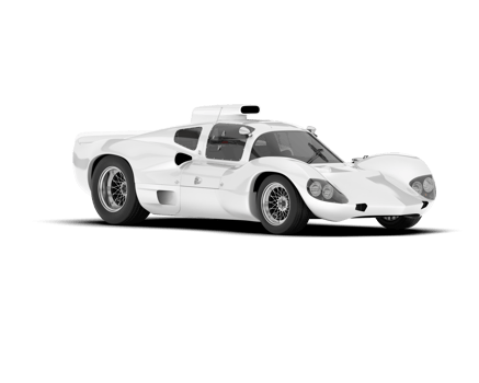 White sport car on transparent background. 3d rendering - illustration png