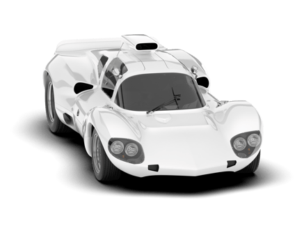 White sport car on transparent background. 3d rendering - illustration png