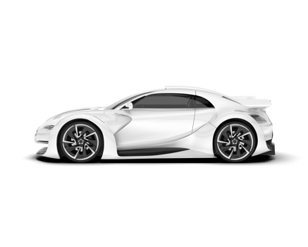 White sport car on transparent background. 3d rendering - illustration png