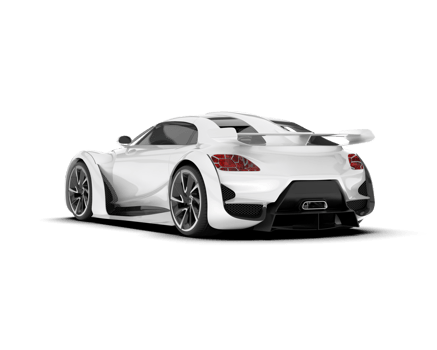 White sport car on transparent background. 3d rendering - illustration png