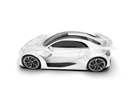 White sport car on transparent background. 3d rendering - illustration png