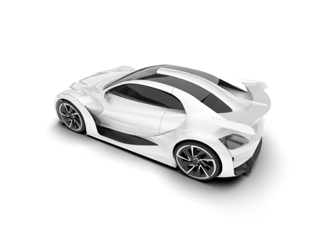 White sport car on transparent background. 3d rendering - illustration png