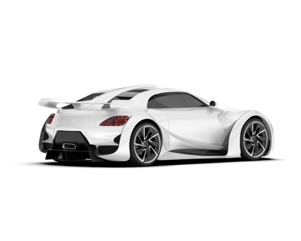 White sport car on transparent background. 3d rendering - illustration png