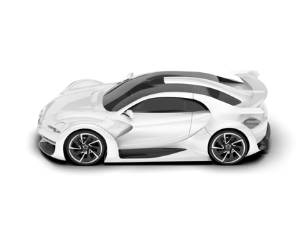 White sport car on transparent background. 3d rendering - illustration png