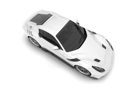 White sport car on transparent background. 3d rendering - illustration png