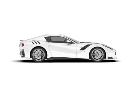 White sport car on transparent background. 3d rendering - illustration png