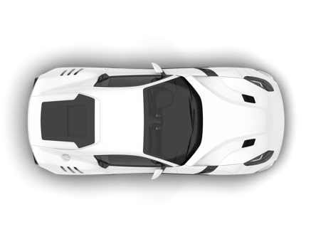 White sport car on transparent background. 3d rendering - illustration png
