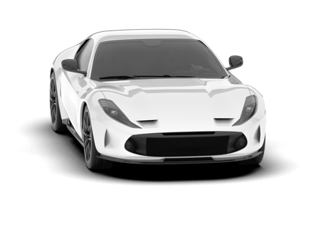 White sport car on transparent background. 3d rendering - illustration png