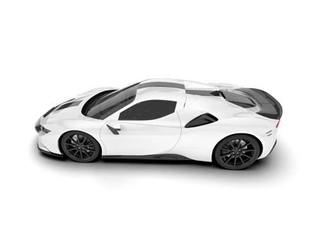 White sport car on transparent background. 3d rendering - illustration png