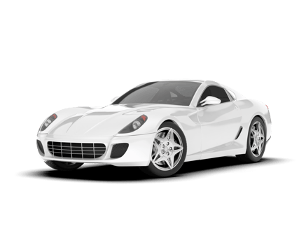 White sport car on transparent background. 3d rendering - illustration png