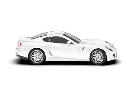 White sport car on transparent background. 3d rendering - illustration png