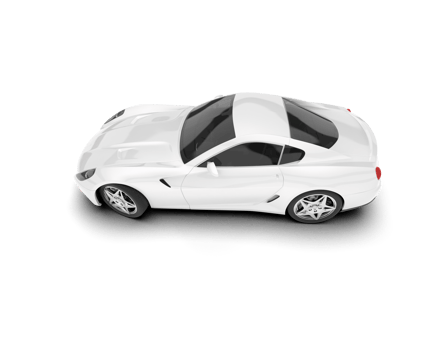White sport car on transparent background. 3d rendering - illustration png