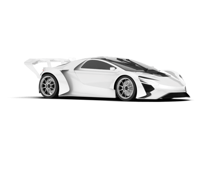 White sport car on transparent background. 3d rendering - illustration png