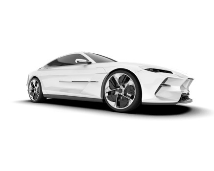 White sport car on transparent background. 3d rendering - illustration png