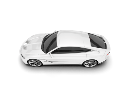 White sport car on transparent background. 3d rendering - illustration png