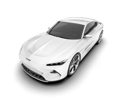 White sport car on transparent background. 3d rendering - illustration png
