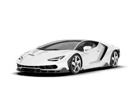 White sport car on transparent background. 3d rendering - illustration png