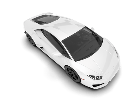 White sport car on transparent background. 3d rendering - illustration png