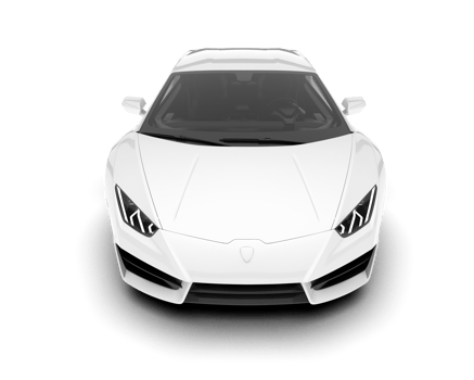 White sport car on transparent background. 3d rendering - illustration png