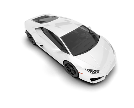 White sport car on transparent background. 3d rendering - illustration png