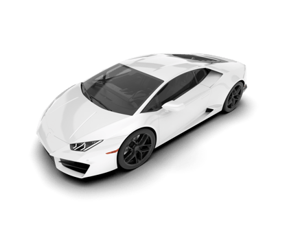 White sport car on transparent background. 3d rendering - illustration png