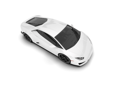 White sport car on transparent background. 3d rendering - illustration png