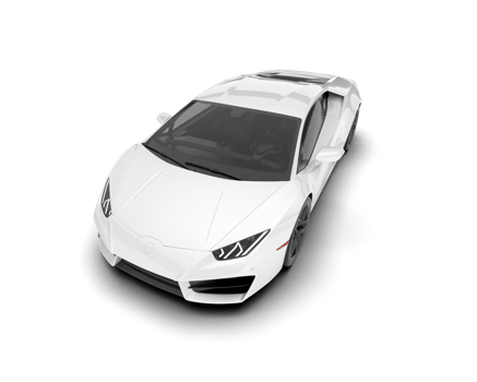 White sport car on transparent background. 3d rendering - illustration png