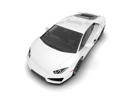 White sport car on transparent background. 3d rendering - illustration png