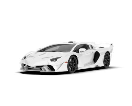 White sport car on transparent background. 3d rendering - illustration png