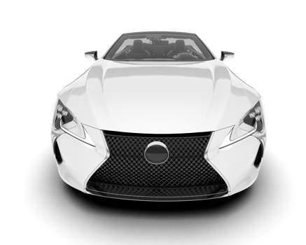 White sport car on transparent background. 3d rendering - illustration png