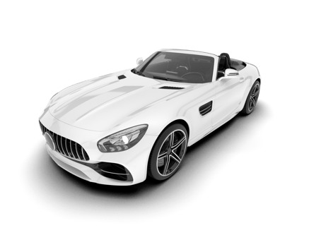 White sport car on transparent background. 3d rendering - illustration png