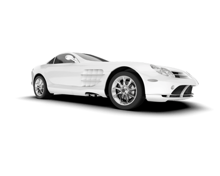 White sport car on transparent background. 3d rendering - illustration png
