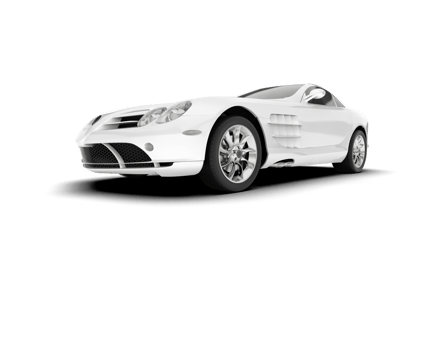 White sport car on transparent background. 3d rendering - illustration png