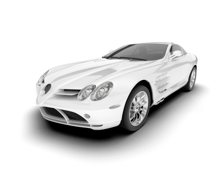 White sport car on transparent background. 3d rendering - illustration png