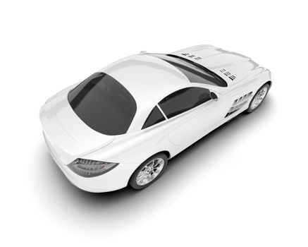 White sport car on transparent background. 3d rendering - illustration png