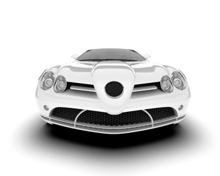White sport car on transparent background. 3d rendering - illustration png