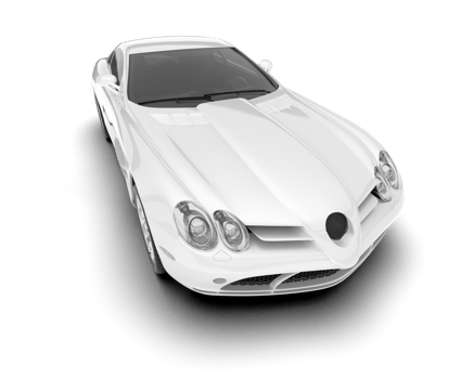 White sport car on transparent background. 3d rendering - illustration png