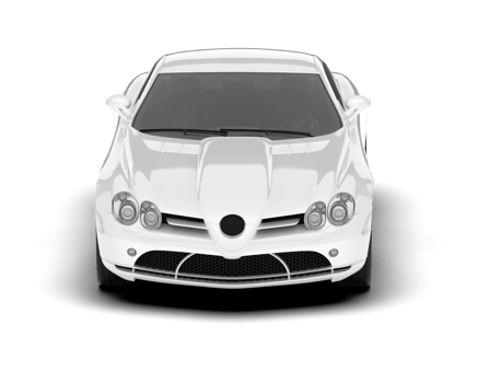 White sport car on transparent background. 3d rendering - illustration png