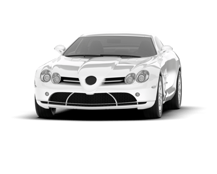 White sport car on transparent background. 3d rendering - illustration png