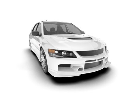 White sport car on transparent background. 3d rendering - illustration png