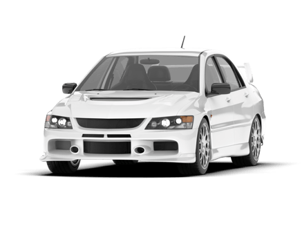 White sport car on transparent background. 3d rendering - illustration png