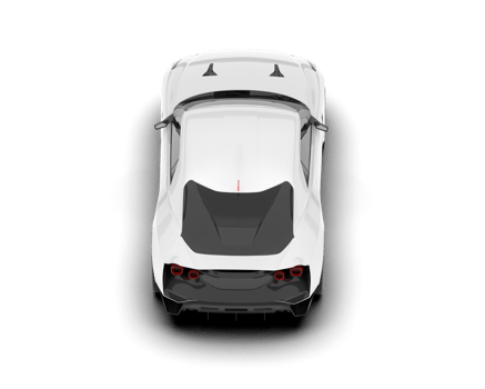 White sport car on transparent background. 3d rendering - illustration png