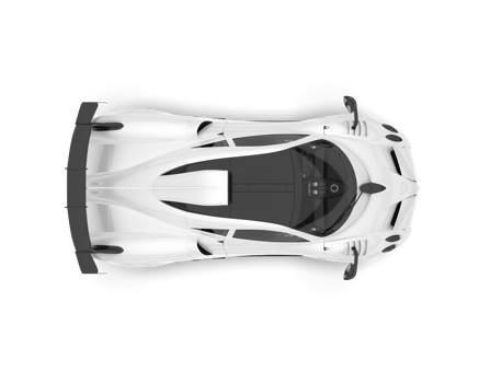 White sport car on transparent background. 3d rendering - illustration png