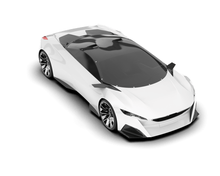 White sport car on transparent background. 3d rendering - illustration png