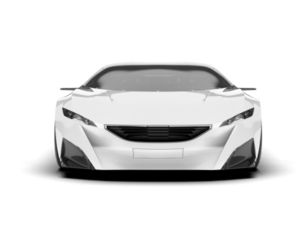 White sport car on transparent background. 3d rendering - illustration png